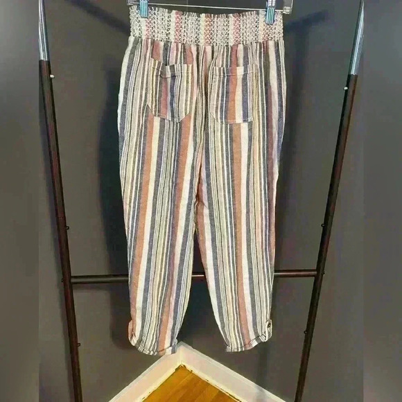 Rewash‎ brand Women’s Linen striped pants, stretch waist, Size M - Picture 11 of 13